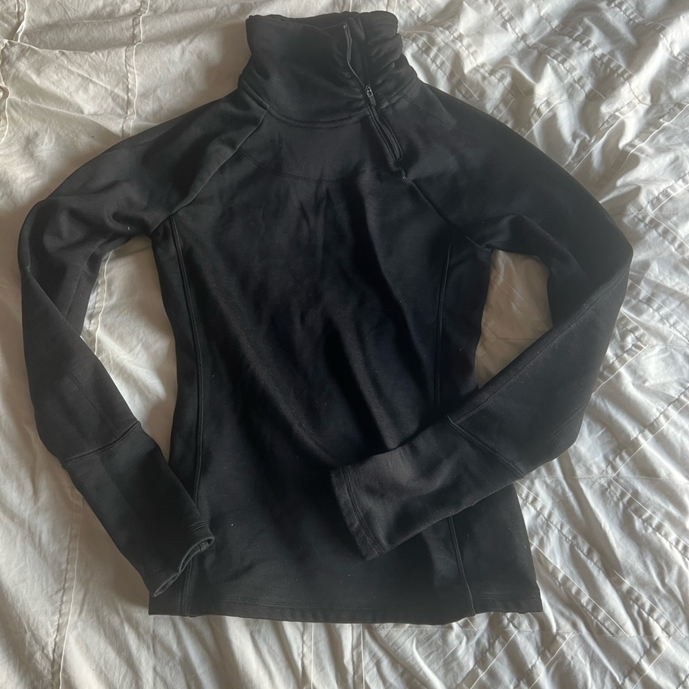 Athleta Rush Creek 1/4 zip fleece xxs Thumbnails Asymmetrical Funnel Neck Black